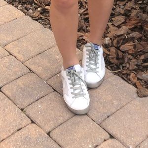 Golden goose silver superstar sneakers